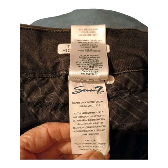 Seven7 Tummyless High Rise Skinny‎ Jeans Women's Size 18W Ripped Black Stretch - Picture 9 of 10